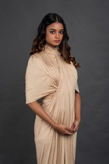 Beige Pleated Gown_DSC7625-Edit