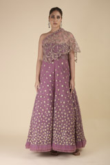 Purple One Shoulder Gown_DTR2495