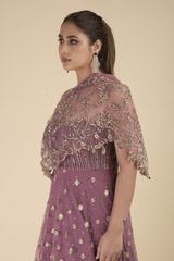 Purple One Shoulder Gown_DTR2499