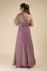 Purple One Shoulder Gown_DTR2503