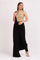 Black Stitched Saree3878_video