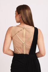 Black Stitched SareeIMG_8836