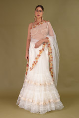 Two Tier Rosette Sari And Bustier