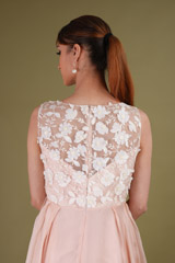 Pink High Low 3D Flower DressDSC09107