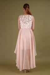 Pink High Low 3D Flower DressDSC09108