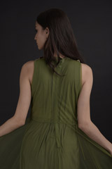 Military Green Bubble Pearl Gown_DTR9752