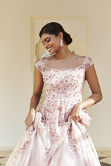 Pink Floral Embroidered Gown2