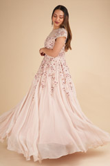 Pink Floral Embroidered GownDSC01966