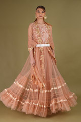 Peach Two Tier Anarkali