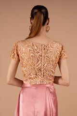 Peach Embroidered Blouse And Drape SkirtDSC01245