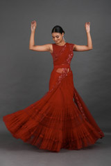 Red Two Tier Glass Bead Embroidered Saree3891_video