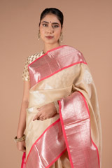 Cream Kanchivaram Silk SareeDSC09826