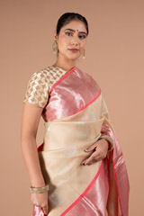 Cream Kanchivaram Silk SareeDSC09832