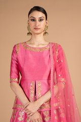 Pink Silk Sequin LehengaDSC08244