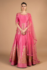 Pink Silk Sequin LehengaDSC08245