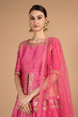 Pink Silk Sequin LehengaDSC08247