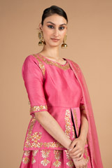 Pink Silk Sequin LehengaDSC08248