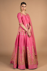 Pink Silk Sequin LehengaDSC08249