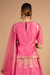 Pink Silk Sequin LehengaDSC08251