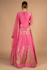 Pink Silk Sequin LehengaDSC08252