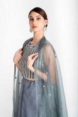 Grey Organza Lehenga Set_DSC3336-Edit