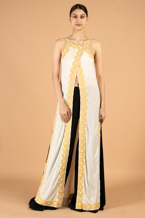 Criss Cross Flow Suit With Palazzo