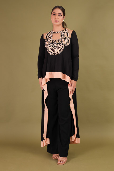 Mauri Embellished Asymmetrical Top