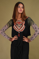 Black Vintage Draped GownDSC09427