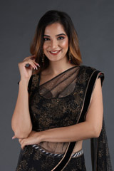 Black Embroidered Lehenga SareeIMG_3726