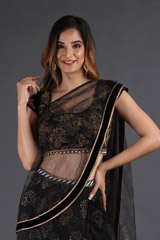Black Embroidered Lehenga SareeIMG_3730