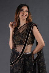 Black Embroidered Lehenga SareeIMG_3736