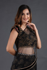 Black Embroidered Lehenga SareeIMG_3737