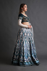 Off White Embroidered Lehenga