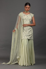 Green Silk Katdana Sharara Set3969_video