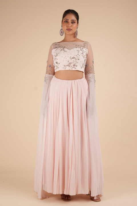 Sheer Back Tulle Lehenga
