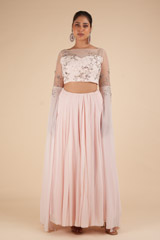 Sheer Back Tulle Lehenga