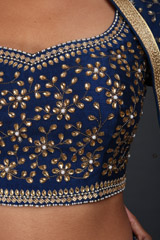 Blue Kundan And Dabka LehengaIMG_0111