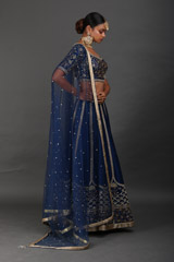 Blue Kundan And Dabka LehengaIMG_0123