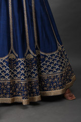 Blue Kundan And Dabka LehengaIMG_0130