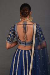 Blue Kundan And Dabka LehengaIMG_0131