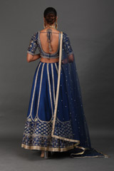 Blue Kundan And Dabka LehengaIMG_0133