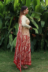 Peach Chevron GownIMG_2401