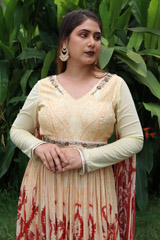 Peach Chevron GownIMG_2406