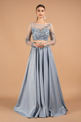 Blue Crystal Katdana Crop-Top Skirt