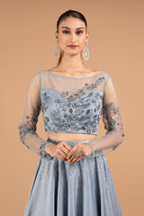 Blue Crystal Katdana Crop-Top SkirtDSC01889