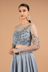 Blue Crystal Katdana Crop-Top SkirtDSC01890