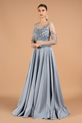 Blue Crystal Katdana Crop-Top SkirtDSC01892