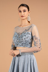 Blue Crystal Katdana Crop-Top SkirtDSC01893