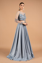 Blue Crystal Katdana Crop-Top SkirtDSC01896