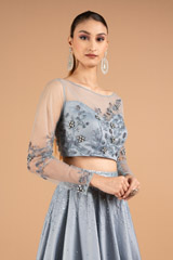 Blue Crystal Katdana Crop-Top SkirtDSC01899
